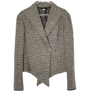 Yeohlee Tweed Blazer Jacket Womens Size 8 Neutral Boucle New York Made In USA